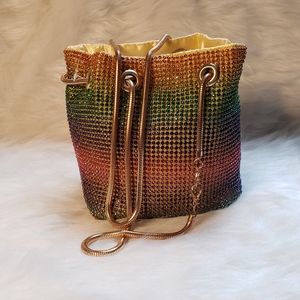 Multi-colored rhinestone purse